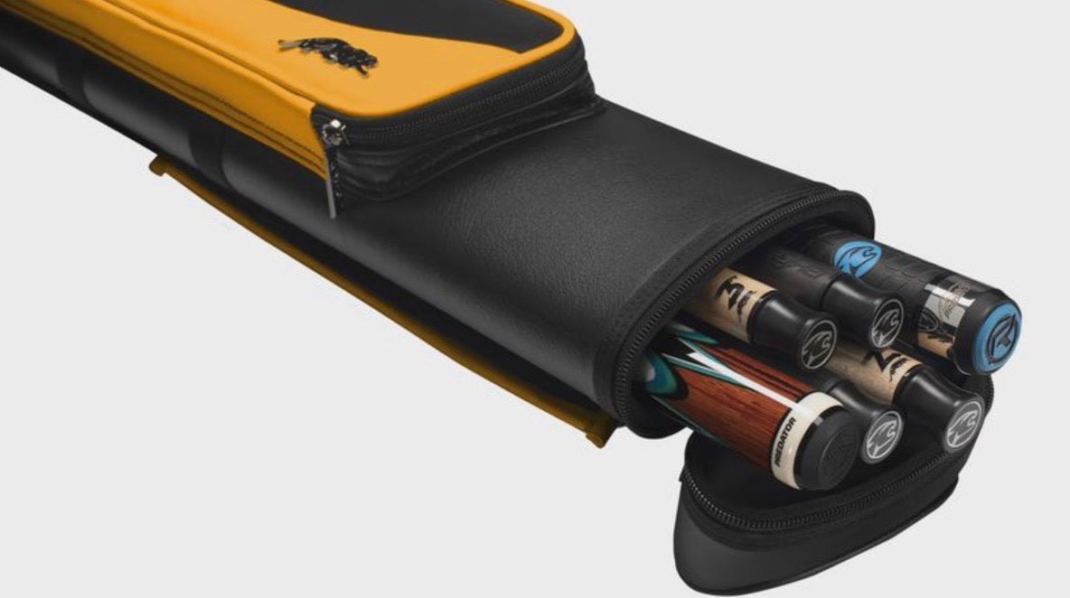 Predator Roadline Black/Yellow Hard Pool Cue Case - 2 Butts x 4 Shafts