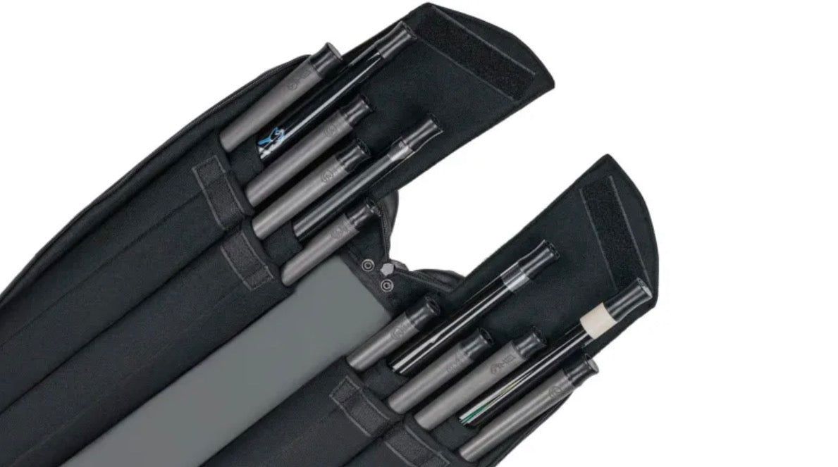 Predator Roadline Gray/Black Soft Cue Case - 4 Butts x 8 Shafts