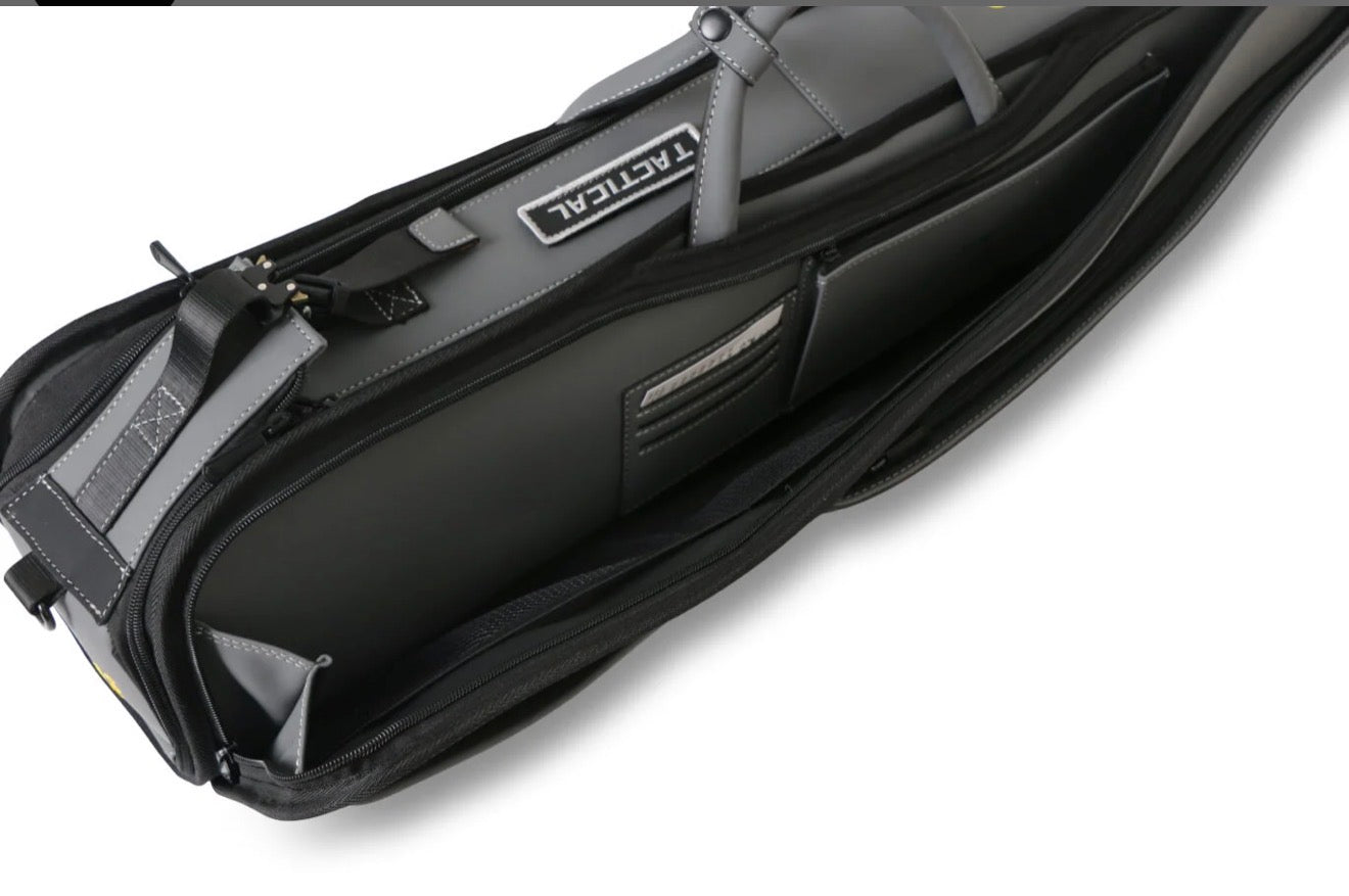 JFlowers Tactical 6×8 Soft Cue Case in jet black or charcoal grey.