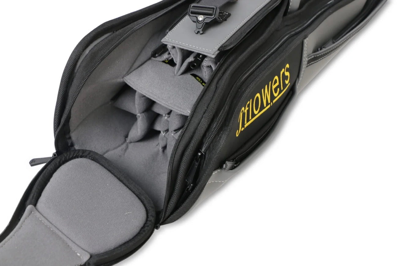 JFlowers Tactical 6×8 Soft Cue Case in jet black or charcoal grey.