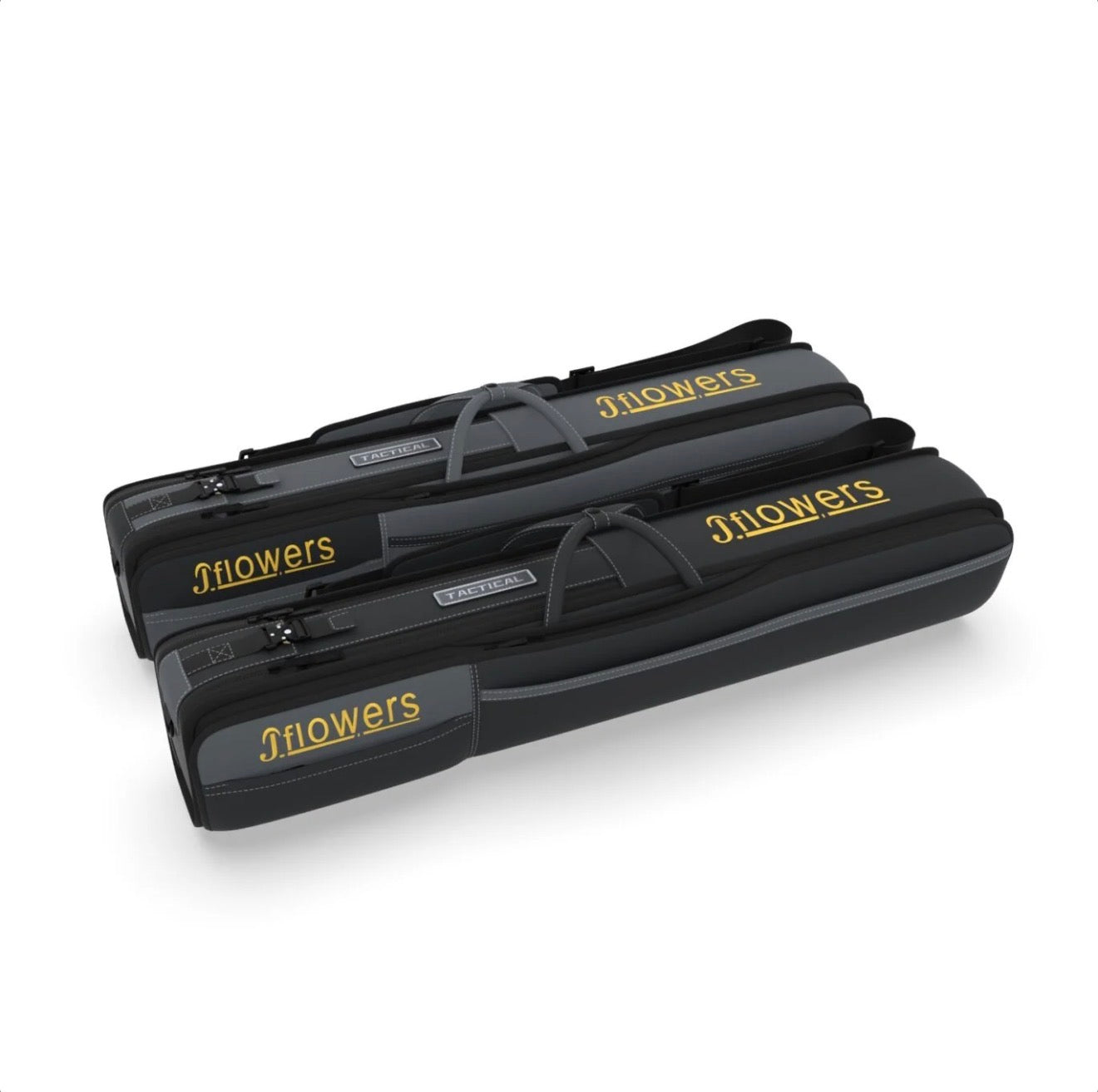 JFlowers Tactical 4×4 Soft Cue Case in jet black or charcoal grey.