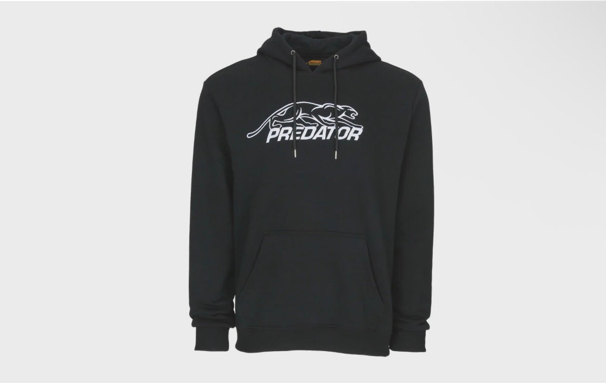 Predator Black Full-Zip Hoodie with White Embroidered Logo