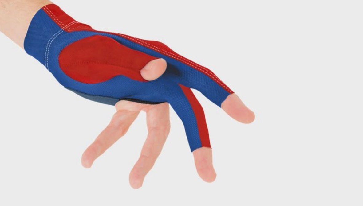 Predator Second Skin Billiard Glove USPBS Red with Blue- Left Hand
