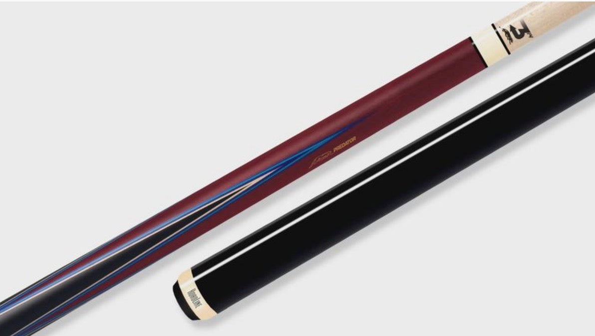 Predator 4 Point Sneaky Pete Purple Heart / Blue Points No Wrap Pool Cue Centro Shaft