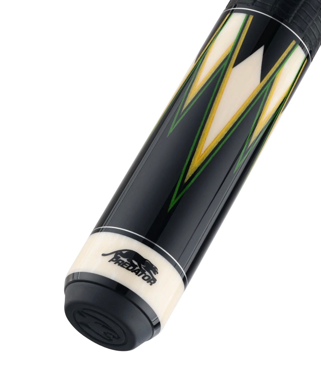 Predator True Splice 16 Pool Cue Butt -Ebony with Green/Yellow Points-Leather Wrap