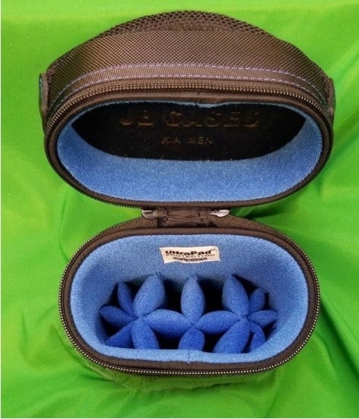 JB 4x8 Black Ultimate Rugged with Blue Zipper Pulls and Stitching