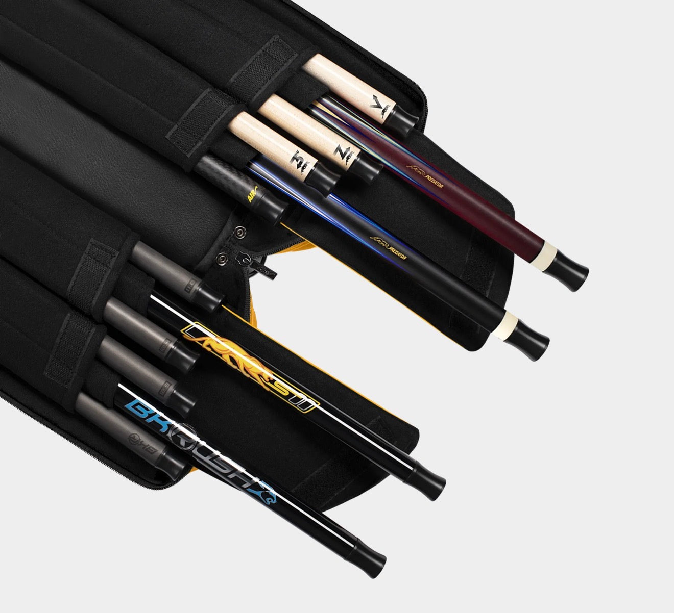 Predator Roadline Black/Yellow Soft Pool Cue Case - 4 Butts x 8 Shafts