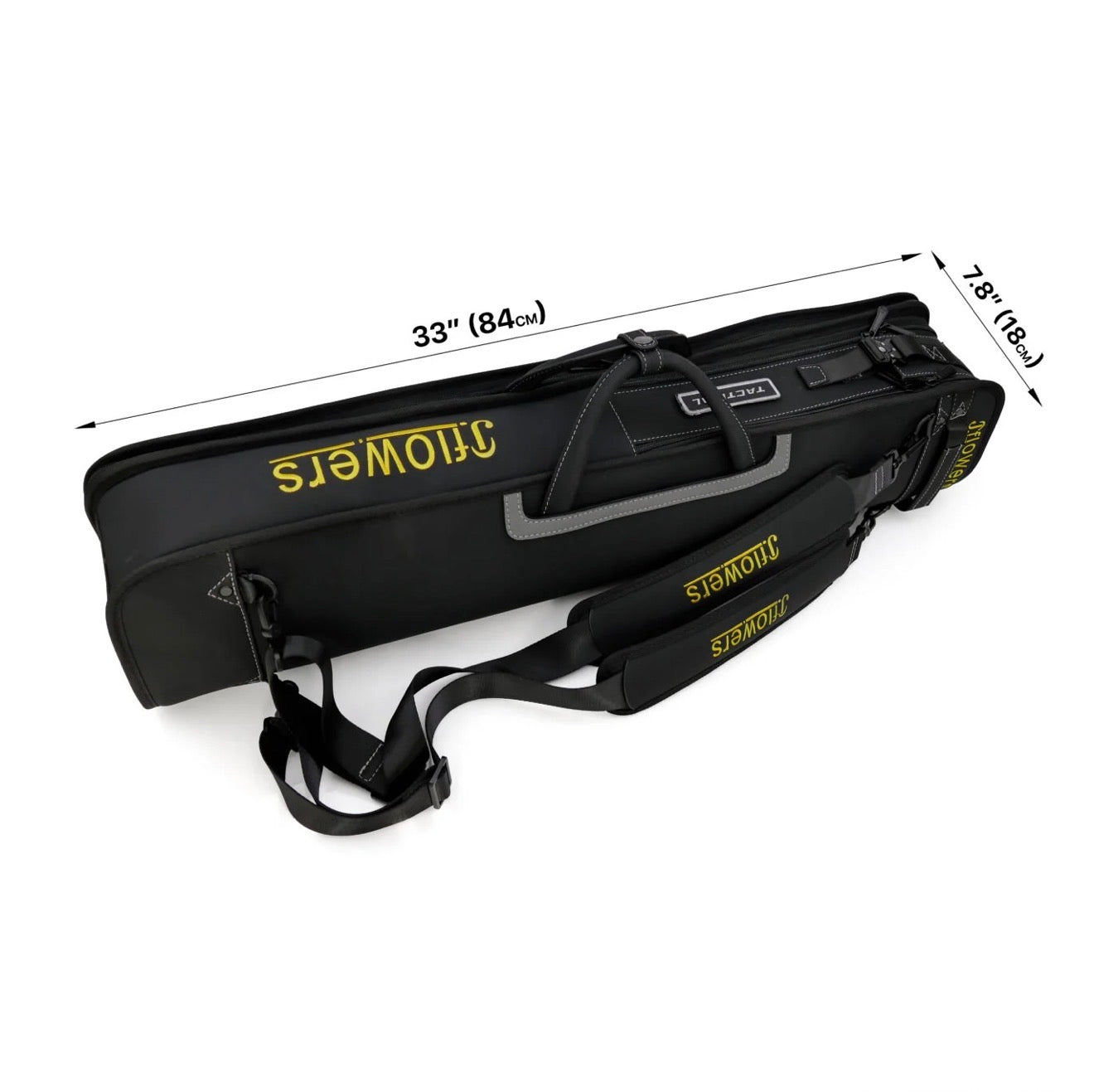 JFlowers Tactical 6×8 Soft Cue Case in jet black or charcoal grey.