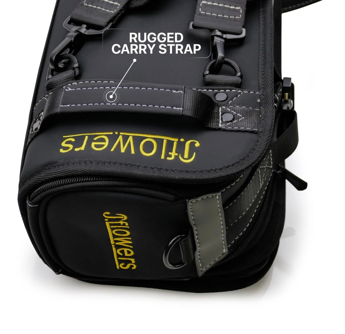 JFlowers Tactical 4×4 Soft Cue Case  in jet black or charcoal grey.