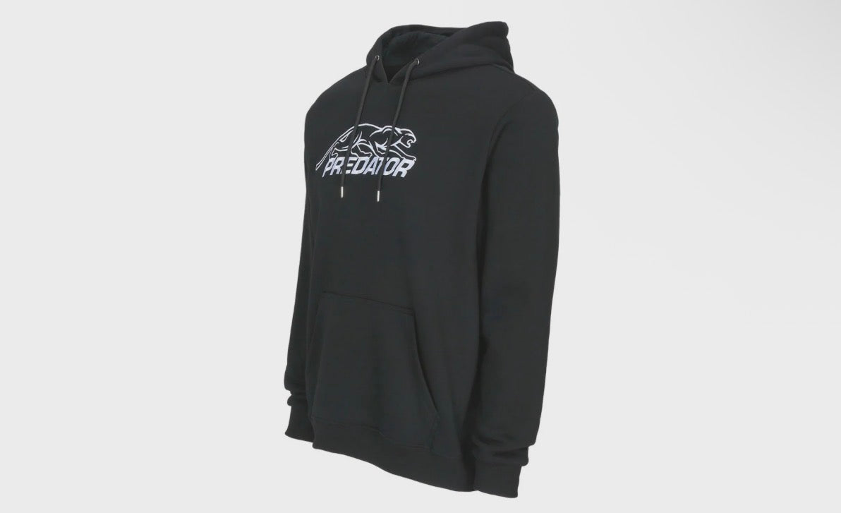 Predator Black Full-Zip Hoodie with White Embroidered Logo