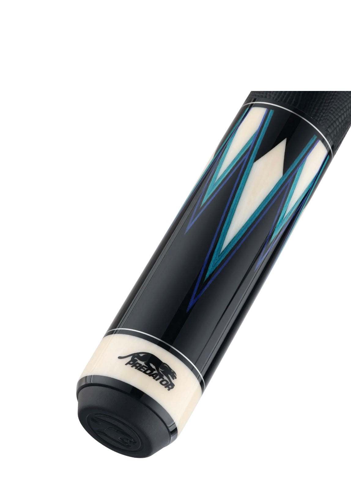 Predator True Splice 16 Pool Cue Butt -Ebony with Blue/Teal Points-Leather Wrap
