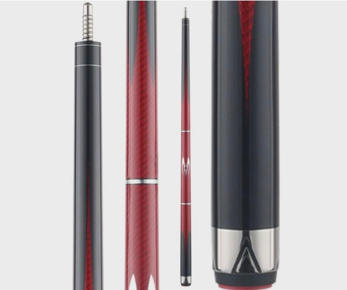Poison Maelith Pool Cue with Carbon Fiber Shaft - Black/Red