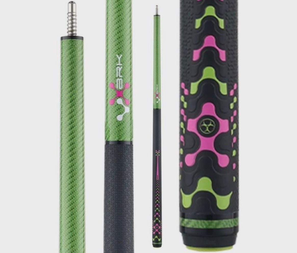 Poison VX Break Cue with Venom Carbon Fiber Shaft - Green/Pink