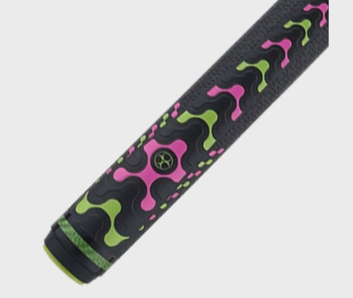Poison VX Break Cue with Venom Carbon Fiber Shaft - Green/Pink
