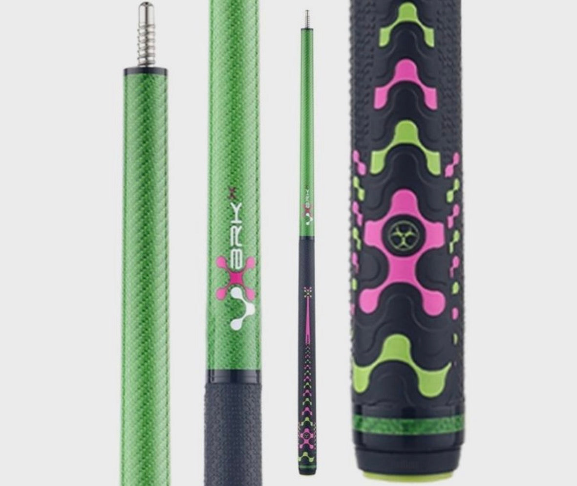 Poison VX Jump/Break Cue with Venom Carbon Fiber Shaft - Green/Pink