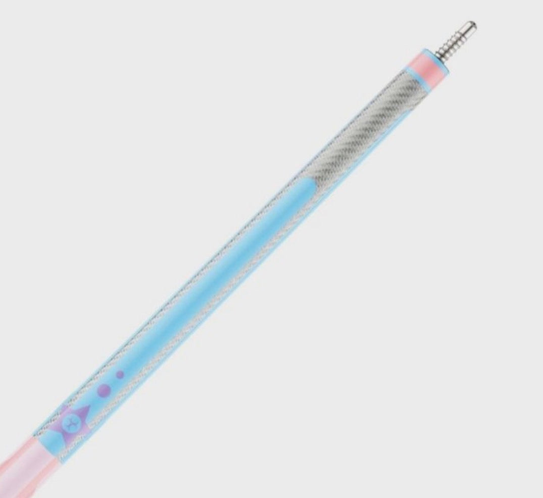 Poison Candy Pool Cue with Carbon Fiber Shaft - Pink/Light Blue